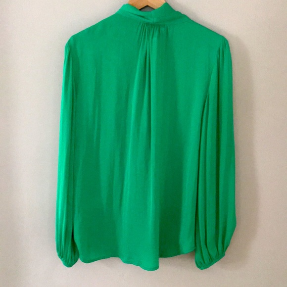 NWT Rachel Zoe Emerald Green tie neck blouse - Picture 5 of 6